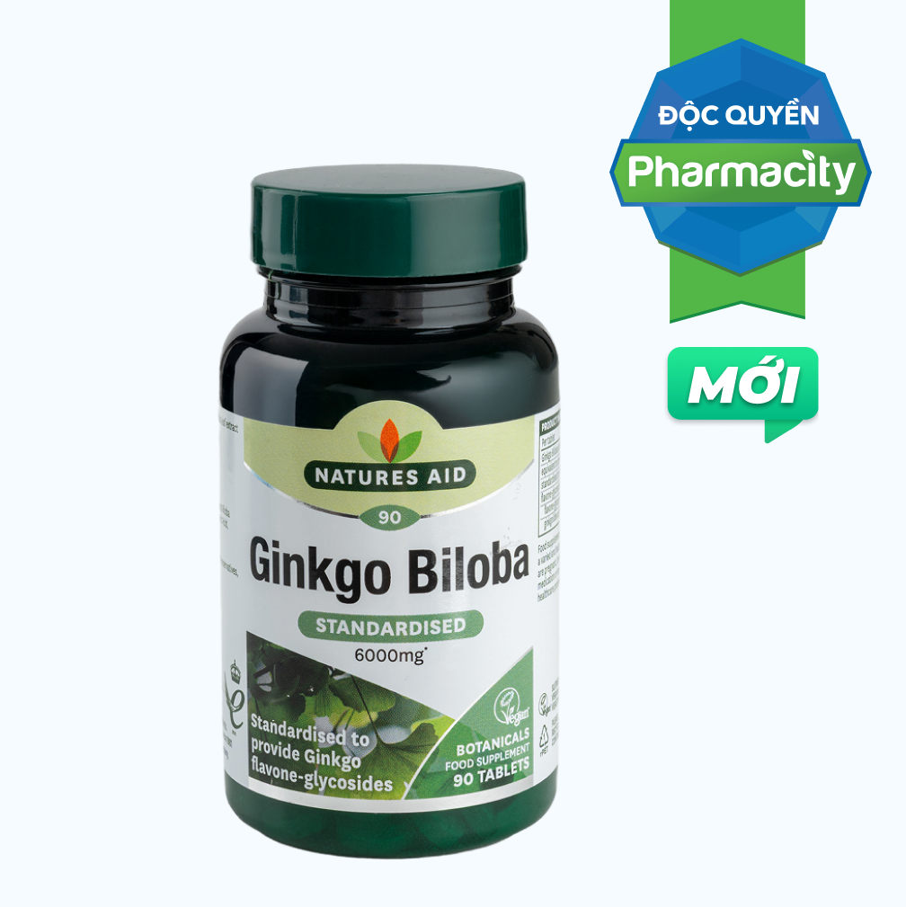 Ginkgo Biloba 6000mg tăng cường tuần hoàn máu (Hộp 90 viên)