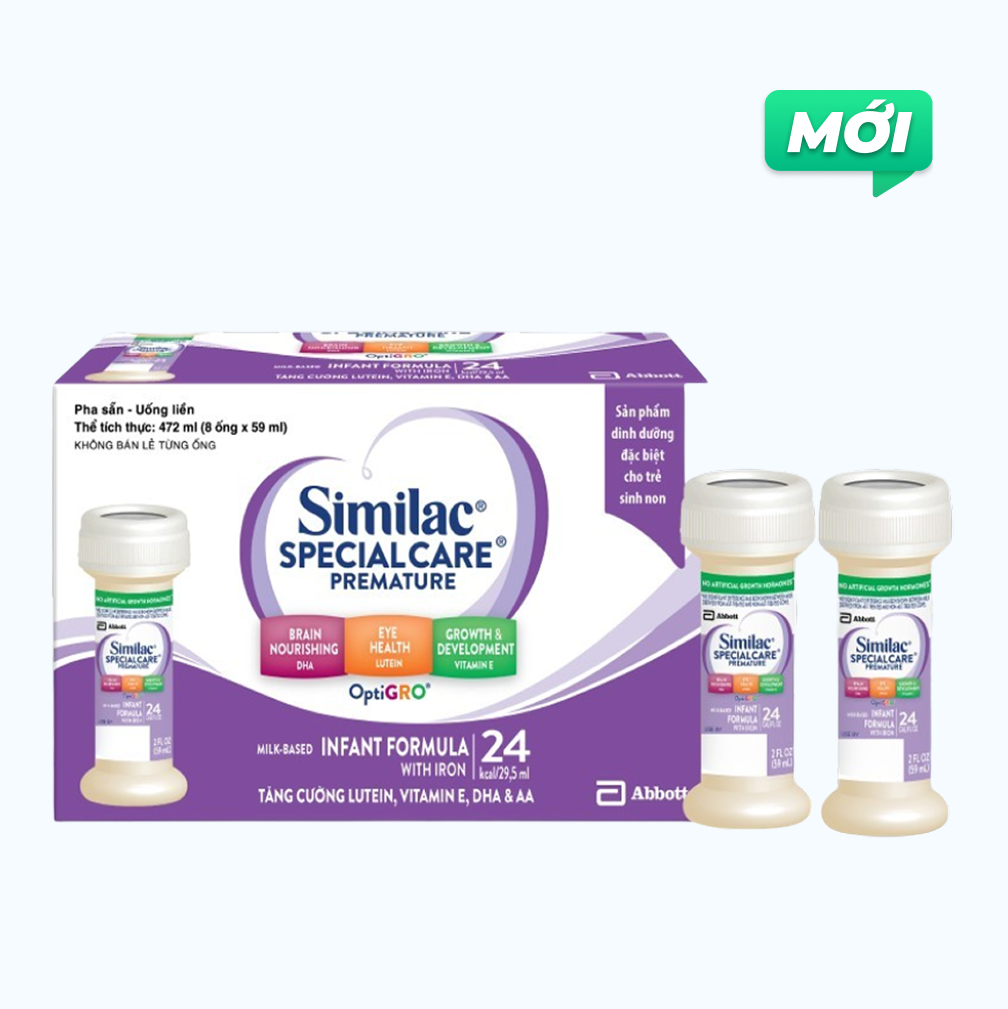 Sữa nước dinh dưỡng Abbott Similac Special Care 24 cho trẻ sinh non, nhẹ cân (Hộp 8 Ống x 59ml)