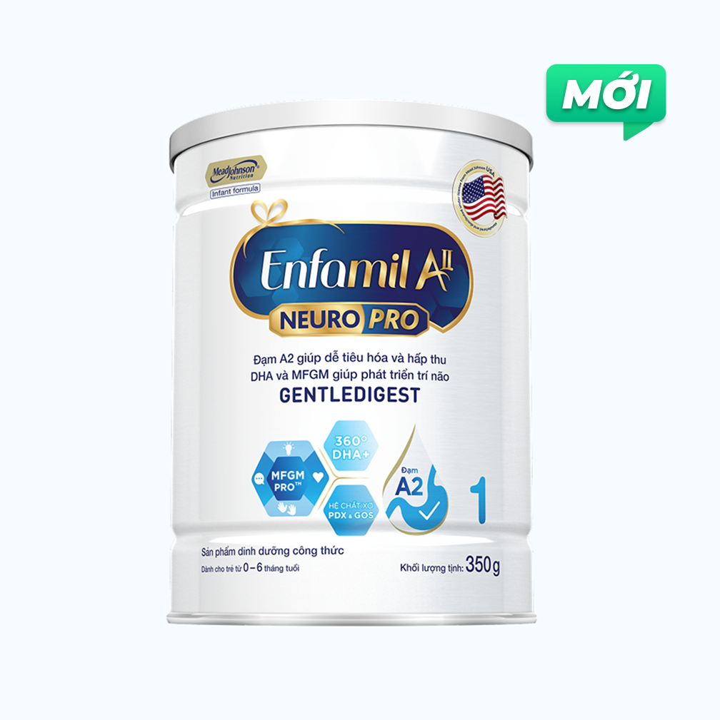 Sữa bột dinh dưỡng Enfamil A2 Neuro Pro 1 Cho Trẻ từ 0-6 Tháng (Lon 350g)