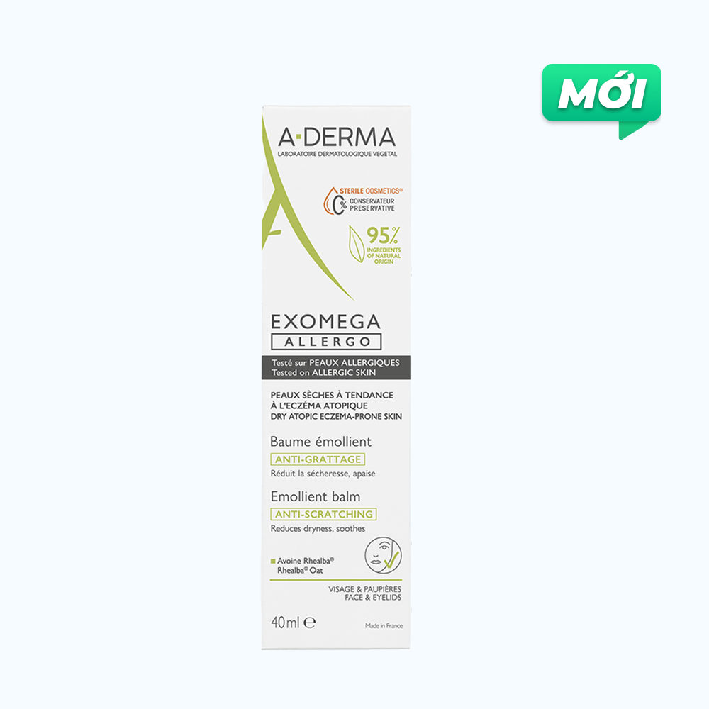 Kem dưỡng ẩm chuyên biệt cho da cơ địa, da khô A-Derma Exomega Allergo Emollient Balm 40ML