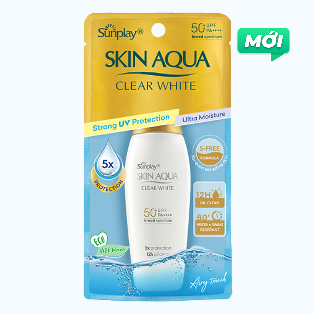 Sữa Chống Nắng Dưỡng Da Trắng Mịn Tối Ưu Sunplay Skin Aqua Clear White SPF50+ 55g