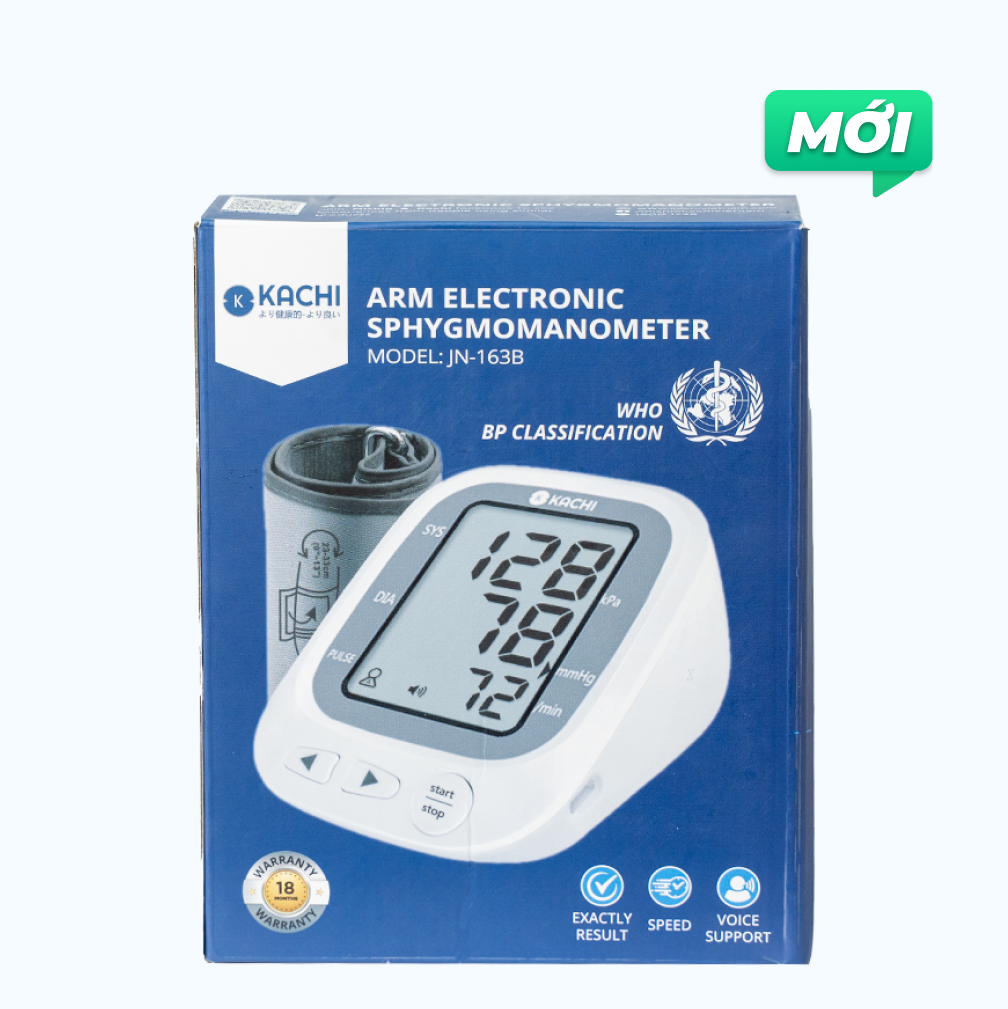 Máy Đo Huyết Áp Kachi JN-163B AI đọc kết quả bằng tiếng Việt (hộp 1 cái)