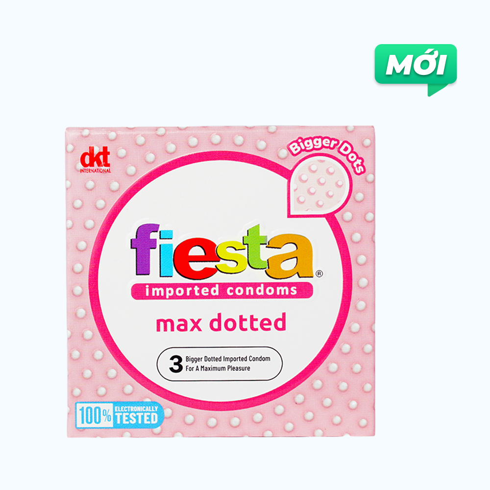 Fiesta Bao Cao Su Max Dotted Hộp 3 cái siêu gai nổi, khoái cảm cực đại
