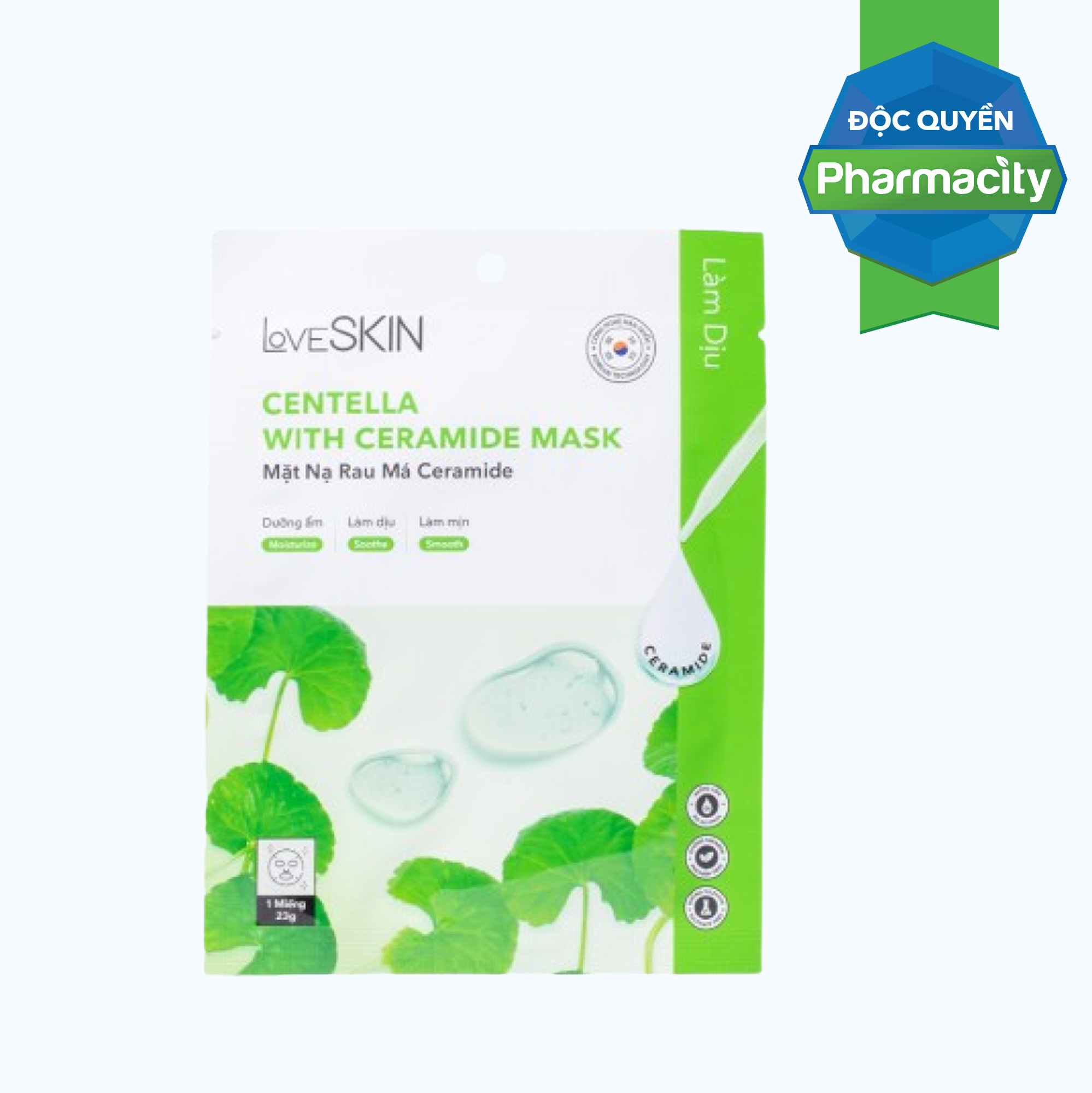Mặt nạ LoveSkin Rau Má dưỡng ẩm, làm dịu da (Gói 1 miếng 23g)