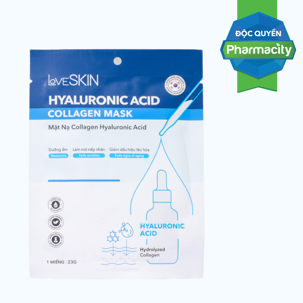 LoveSkin Collagen Hyaluronic Acid cấp ẩm, làm dịu da (gói 23g)