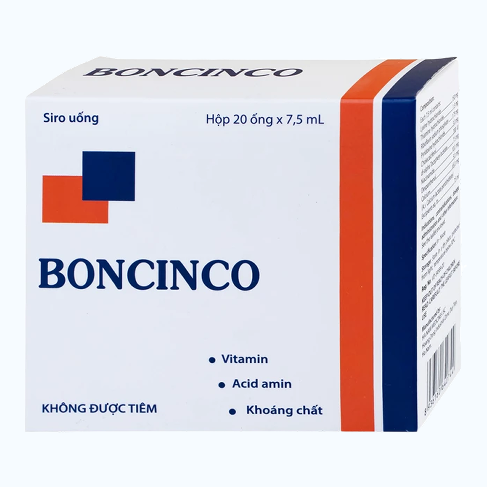 Thuốc Boncinco Hà Nam giúp bổ sung các vitamin và acid amin thiết yếu (Hộp 30 ống/7.5ml)