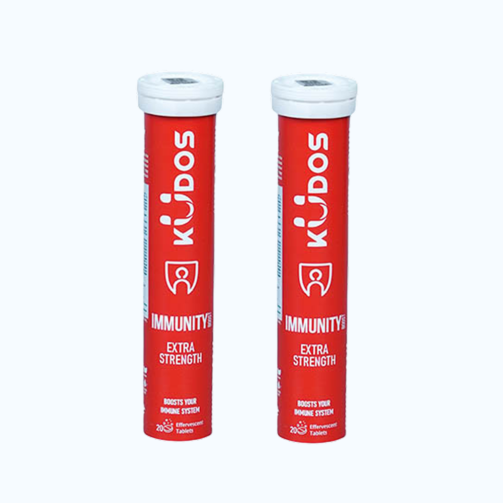 Combo 2 tuýp Viên sủi KUDOS Immunity - Extra Strength hỗ trợ tăng cường sức khỏe (Túyp 20 viên)