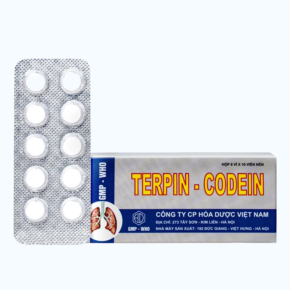 Thuốc Terpin-codein Hóa Dược giảm ho, long đờm (6 vỉ x 10 viên)