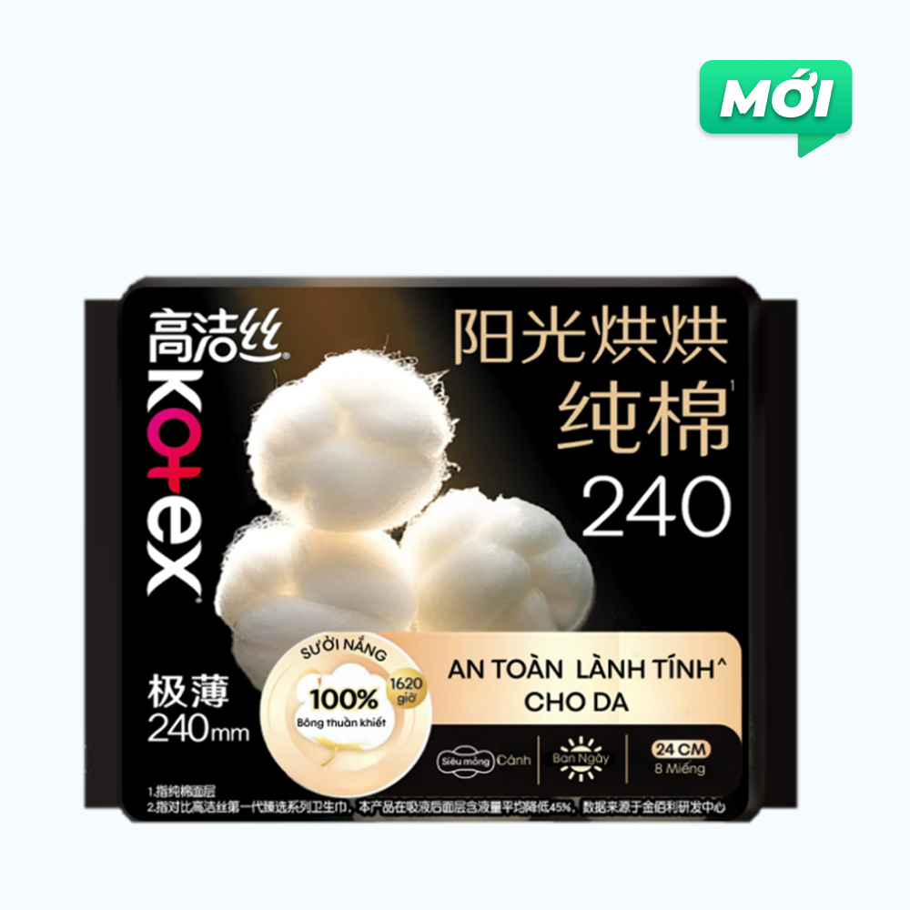 Kotex BVS Mặt Bông Cotton SMC 24cm 8M
