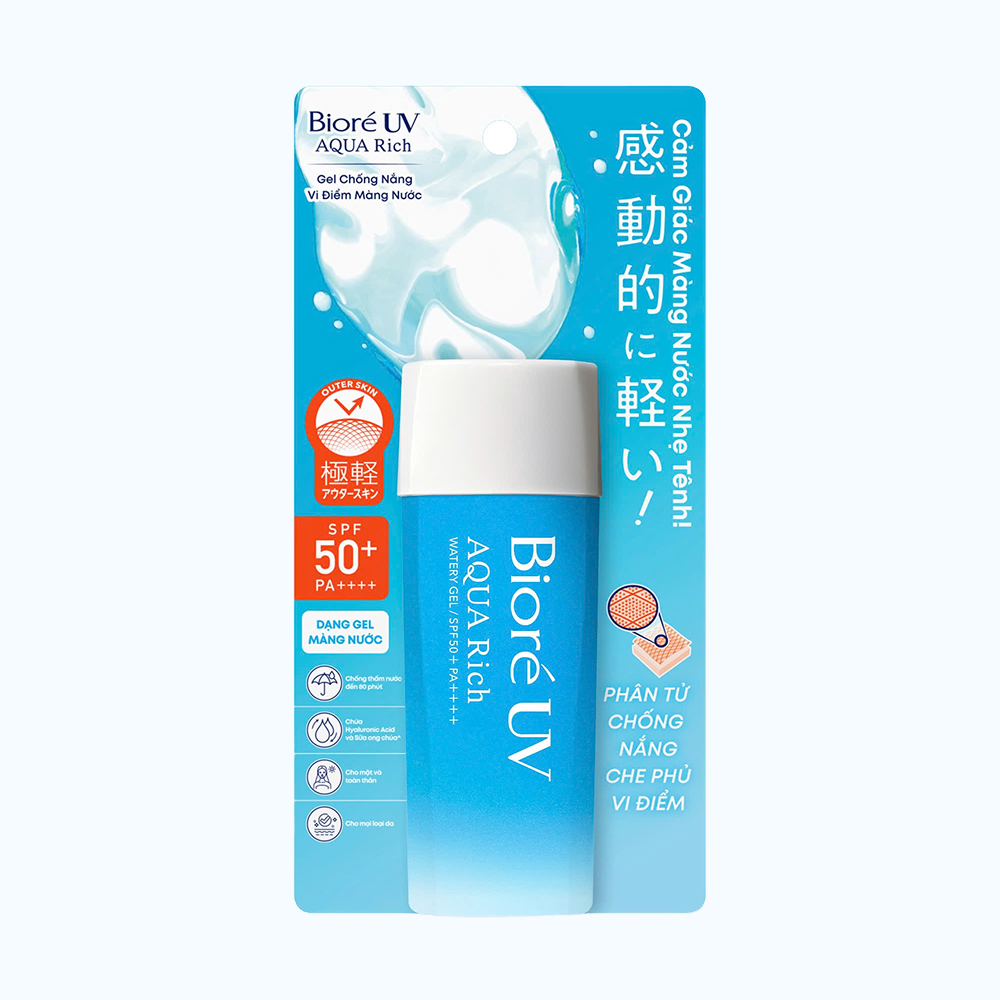 Gel Chống Nắng BIORÉ UV Aqua Rich Watery ngăn ngừa, giảm rám nắng (Chai 90ml)