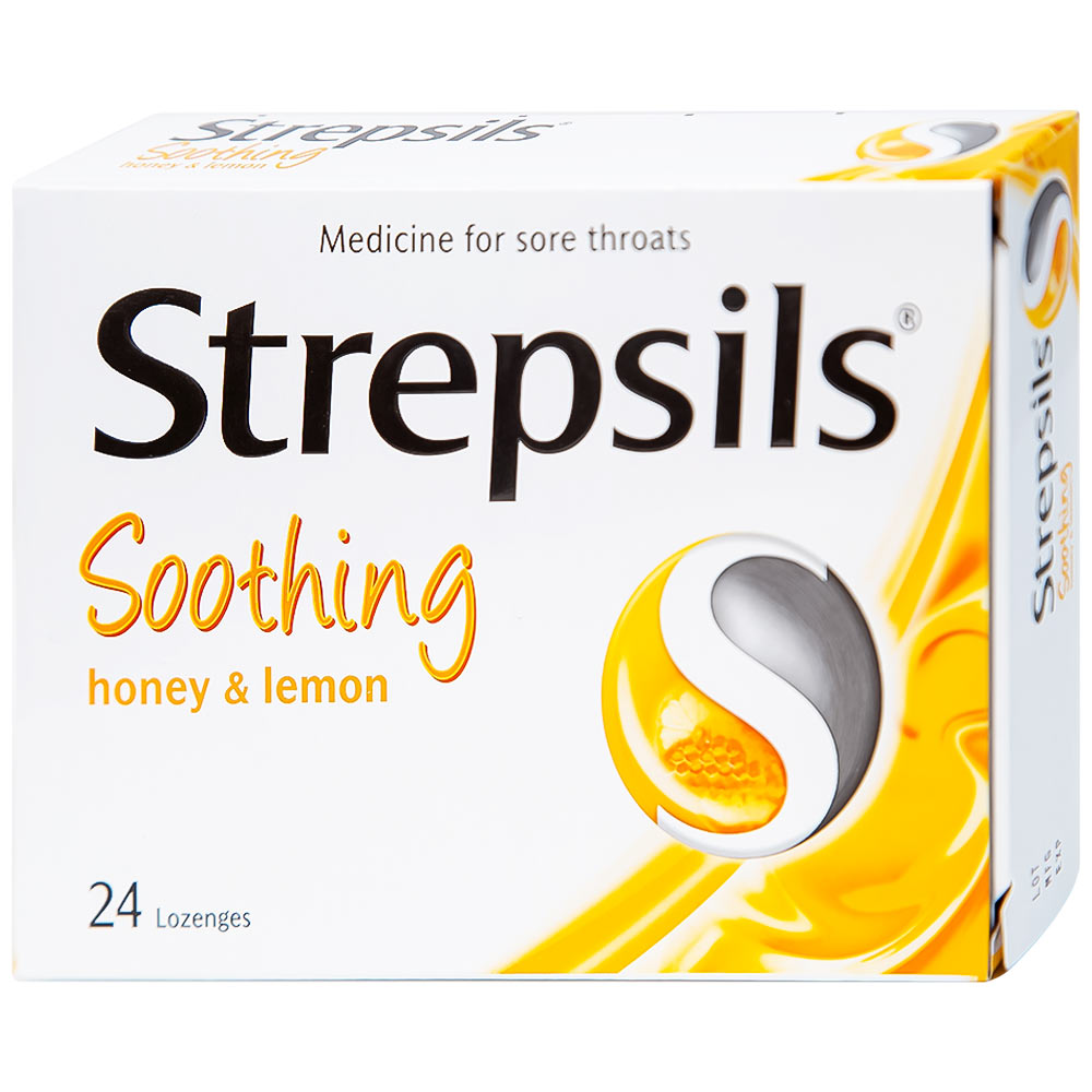 Strepsils Mật Ong Chanh: Dịu họng, giảm đau (2 vỉ x 12 viên)
