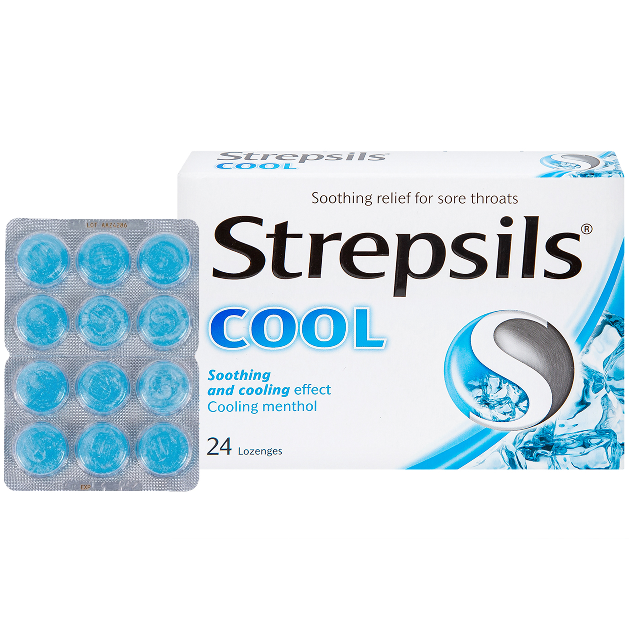 Strepsils Cool: Mát họng, giảm đau (2 Vỉ x 12 viên)