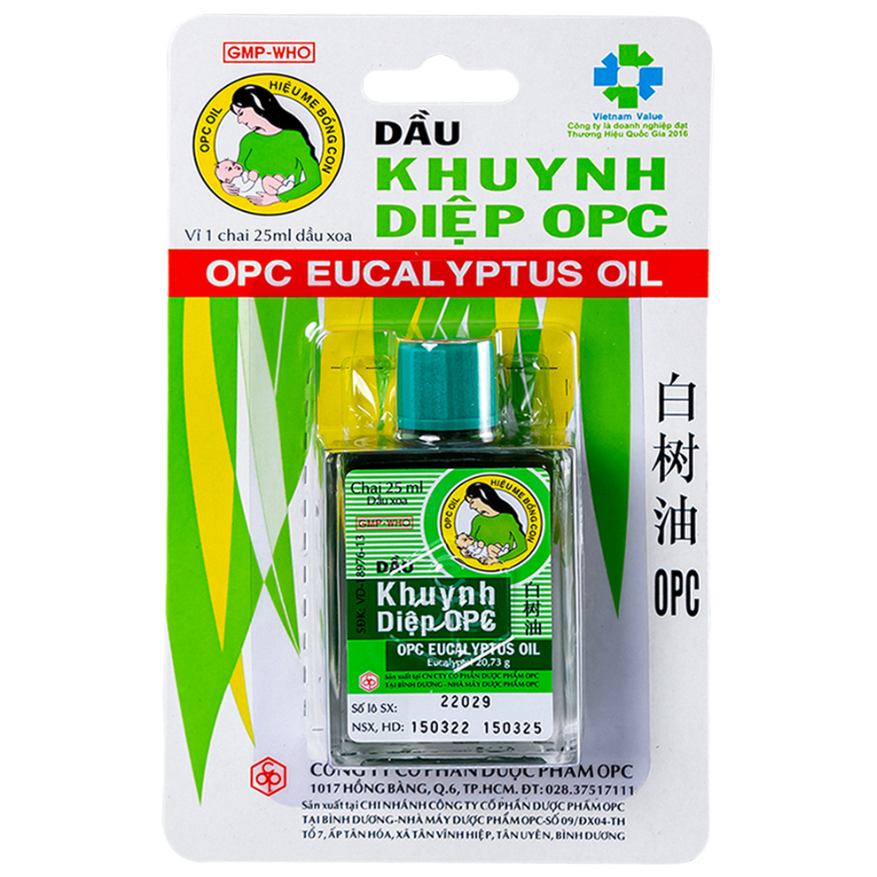 Dầu Khuynh Diệp OPC phòng và trị cảm cúm, sổ mũi, nghẹt mũi (chai 25ml)