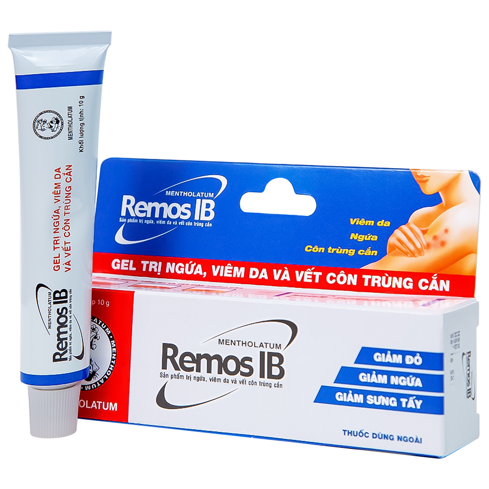 Thuốc dùng ngoài Remos IB ngứa, vết côn trùng cắn, chàm, viêm da (tuýp 10g)