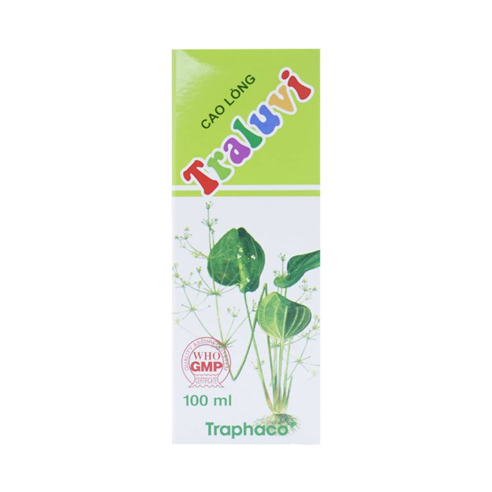 Siro Traluvi điều trị biếng ăn, ra mồ hôi trộm, cơ thể suy nhược, người nóng, đau lưng (chai 100ml)