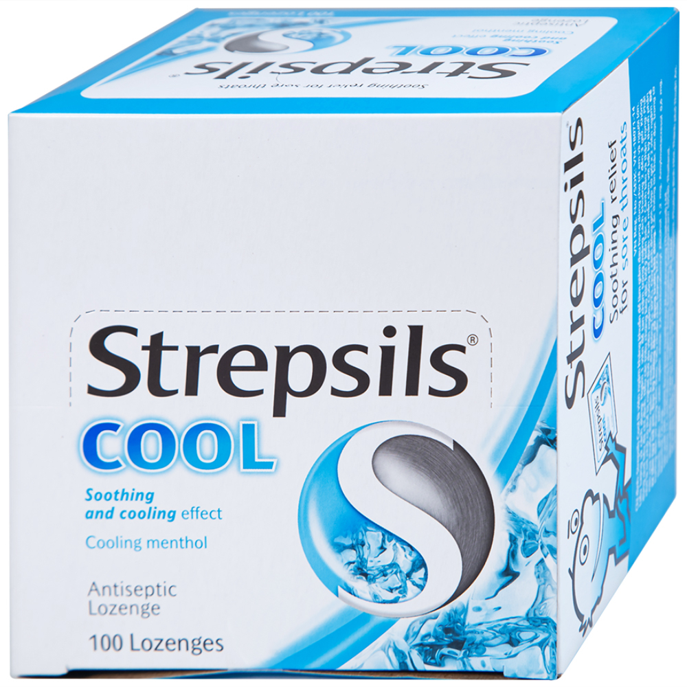 Viên ngậm Strepsils Cool trị đau họng (50 gói x 2 viên)