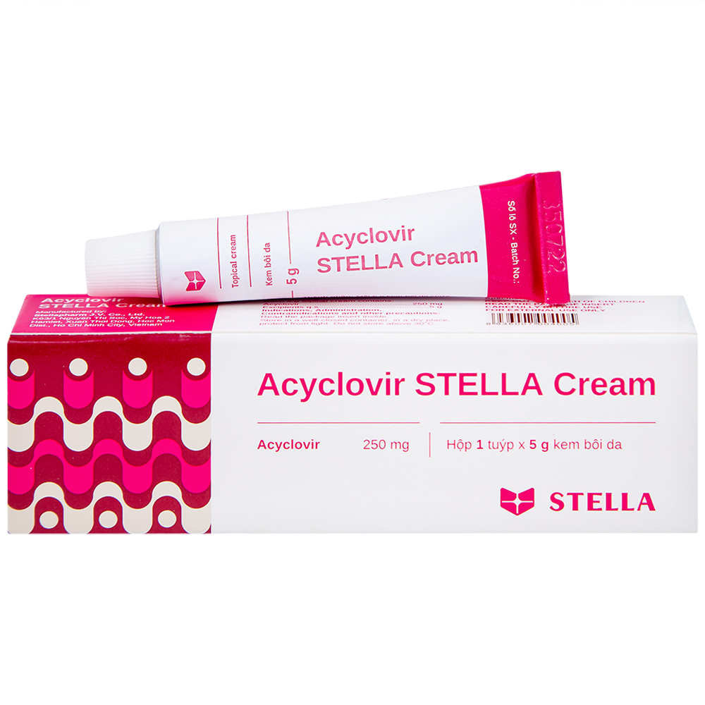 Kem bôi da Acyclovir Stella Cream điều trị herpes da (tuýp 5g)