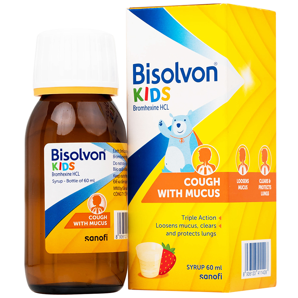 Siro Bisolvon Kids trị ho, loãng đờm trong viêm phế quản (Chai 60ml)