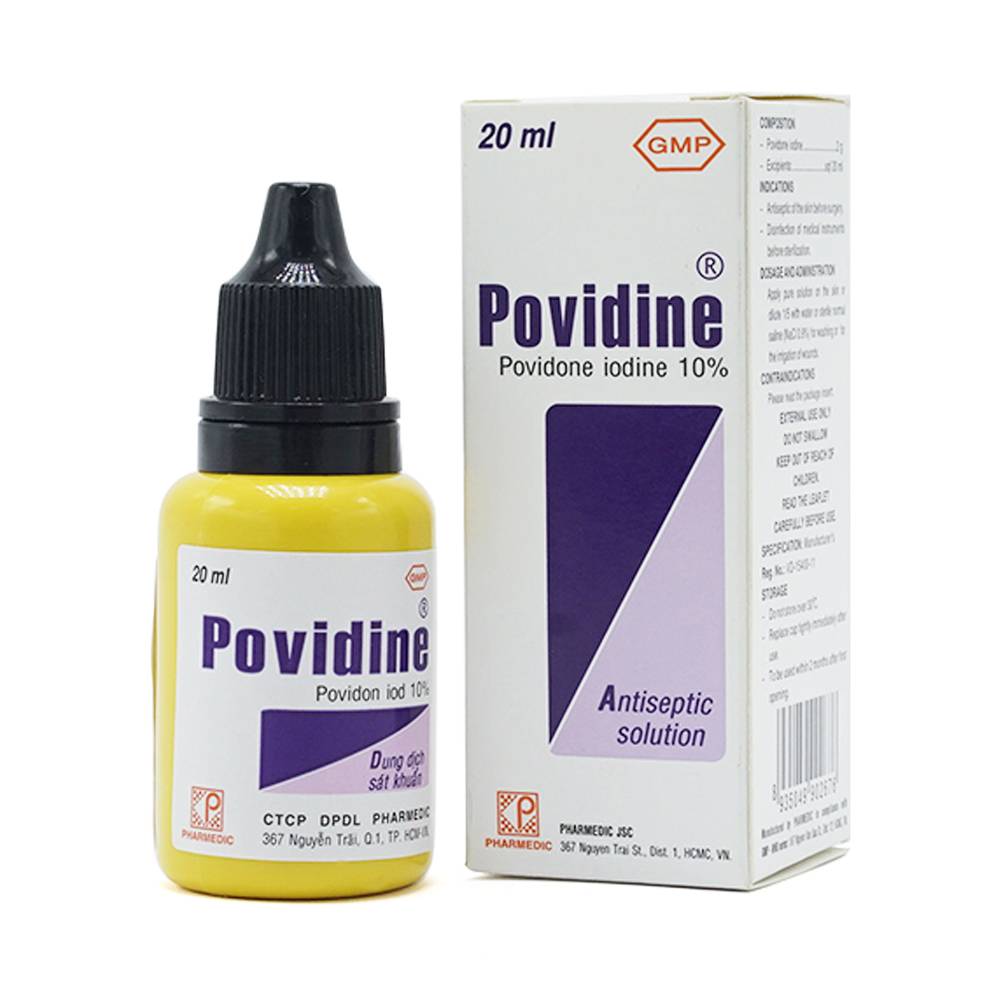 Thuốc khử trùng Povidine 20ml sát khuẩn da và niêm mạc