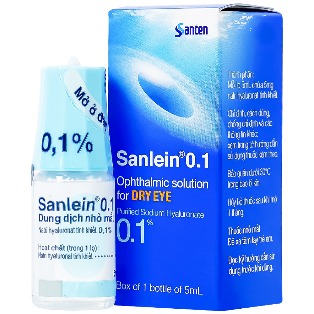 Thuốc Sanlein Eye Drop 0.1% điều trị rối loạn biểu mô kết - giác mạc (Chai 1.5ml)