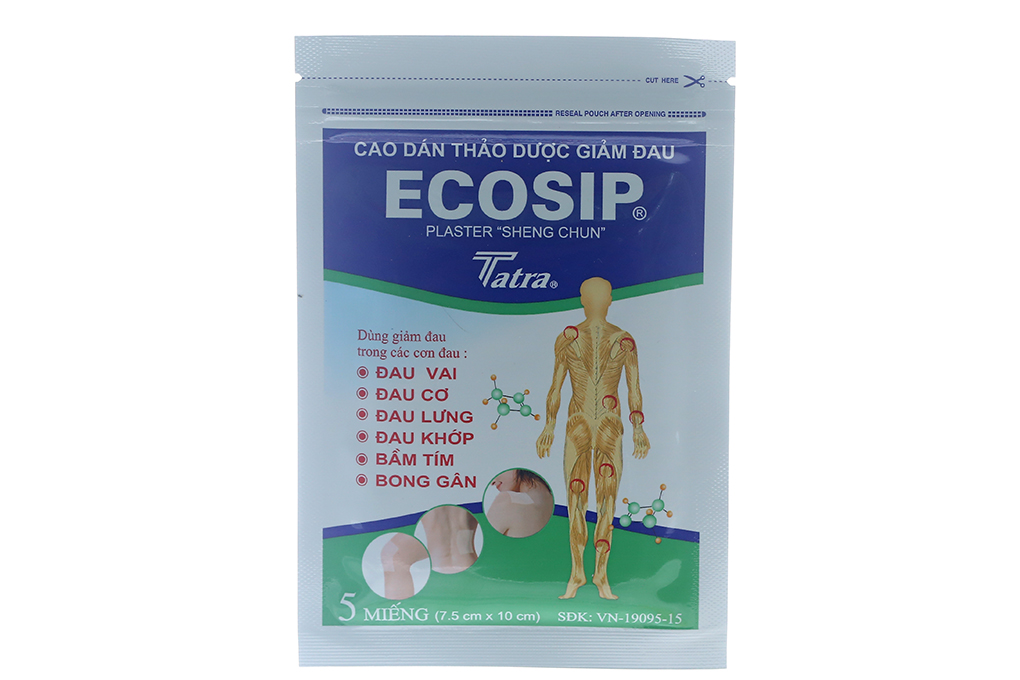 Cao dán Ecosip Cool giảm đau cơ xương khớp (2 gói x 5 miếng)