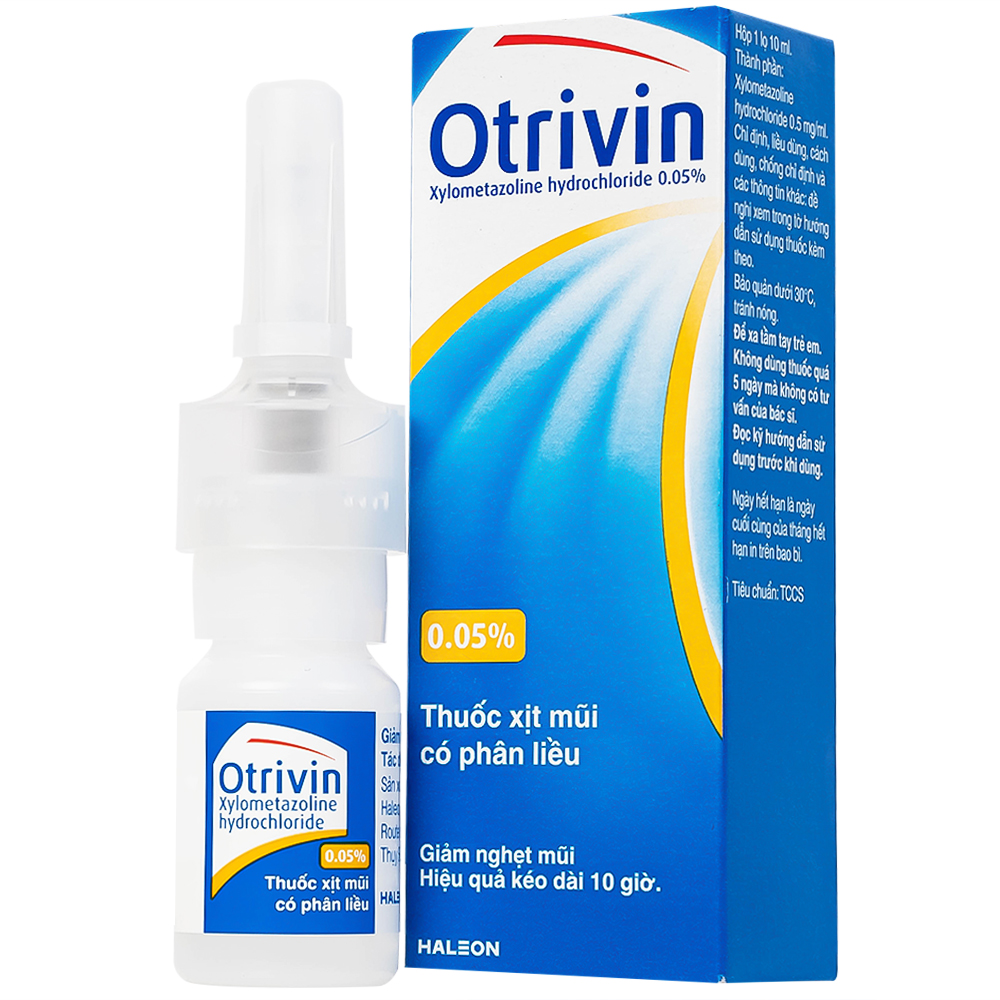 Thuốc xịt mũi Otrivin 0.05% giảm triệu chứng nghẹt mũi (Chai 10ml)