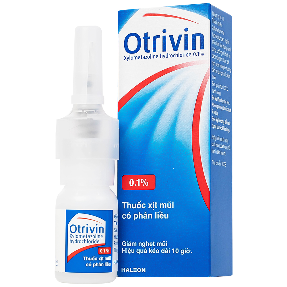 Thuốc xịt mũi Otrivin 0.1% giảm nghẹt mũi, viêm mũi (Chai 10ml)