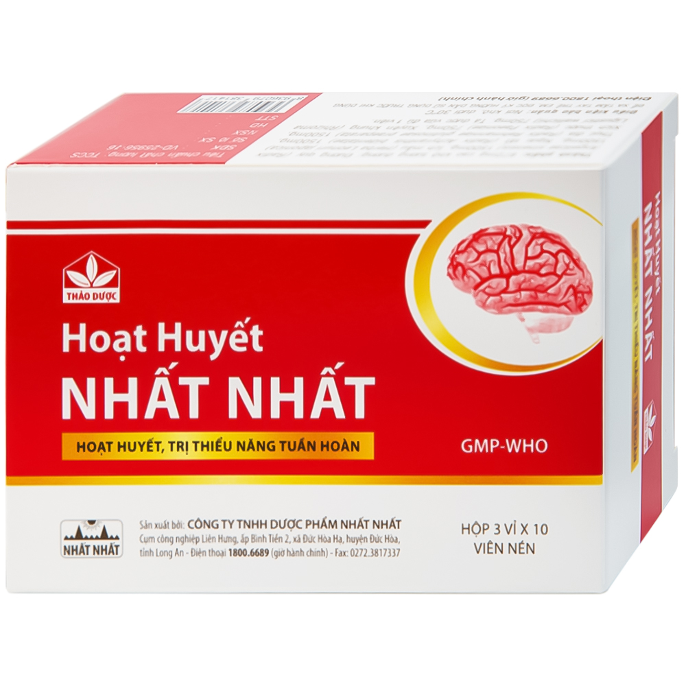 Hoạt Huyết Nhất Nhất trị thiểu năng tuần hoàn não (3 vỉ x 10 viên)