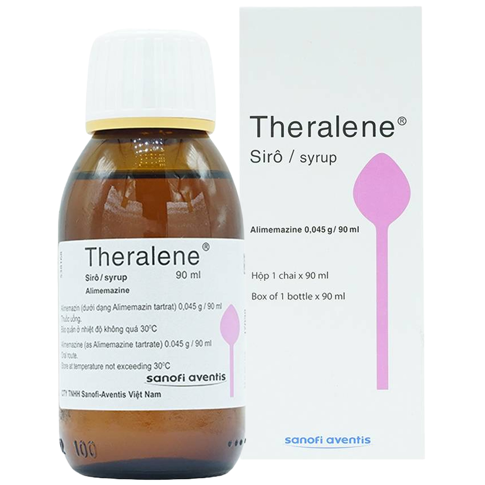 Siro Theralene syrup 90ml điều trị ho khan, viêm mũi dị ứng, mất ngủ