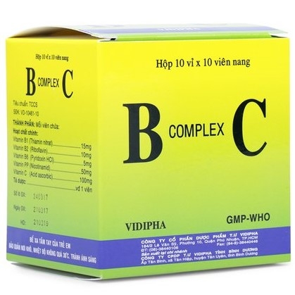 B Complex C Vidipha Bổ Sung Vitamin Nhóm B, Nhóm C (10 Vỉ X 10 Viên).