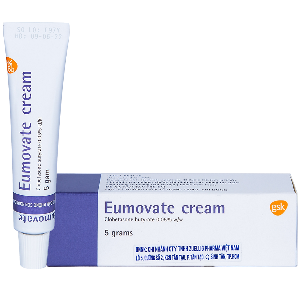 Eumovate Cream 0.05% trị các tình trạng viêm da, chàm da (tuýp 5g)