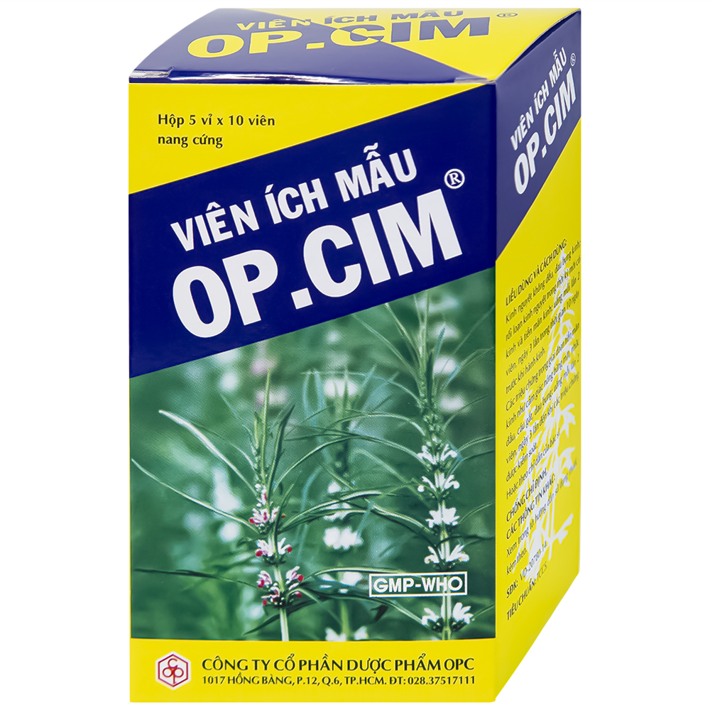 Thuốc OP.CIM Viên Ích Mẫu điều trị kinh nguyệt không đều, đau bụng kinh (5 vỉ x 10 viên)