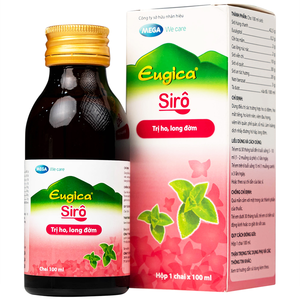 Siro Eugica trị ho có đờm, viêm họng và long đờm (100ml)