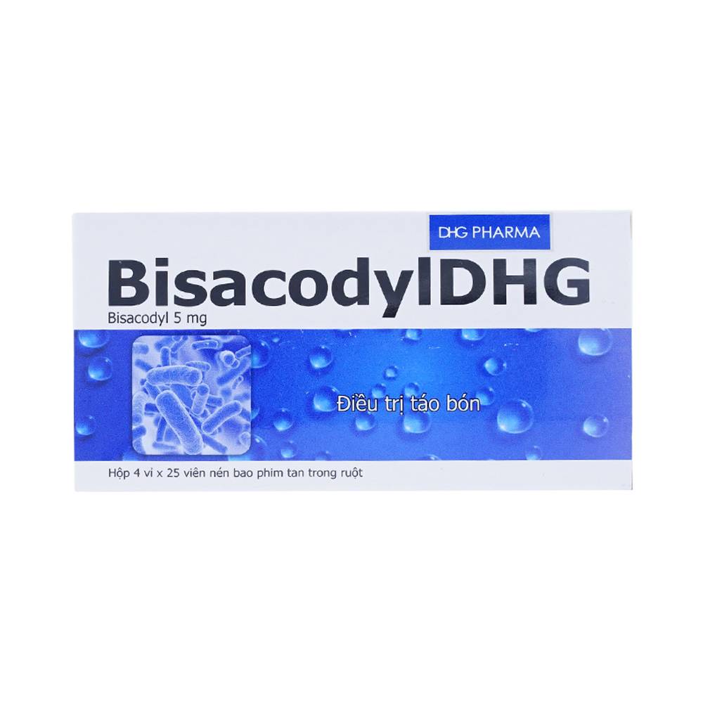 Thuốc Bisacodyl DGH điều trị táo bón (4 vỉ x 25 viên)