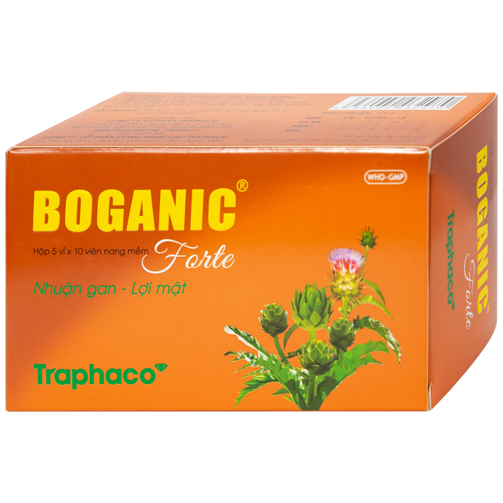 Thuốc Boganic Forte hỗ trợ các bệnh lý về gan, mỡ máu (5 vỉ x 10 viên)