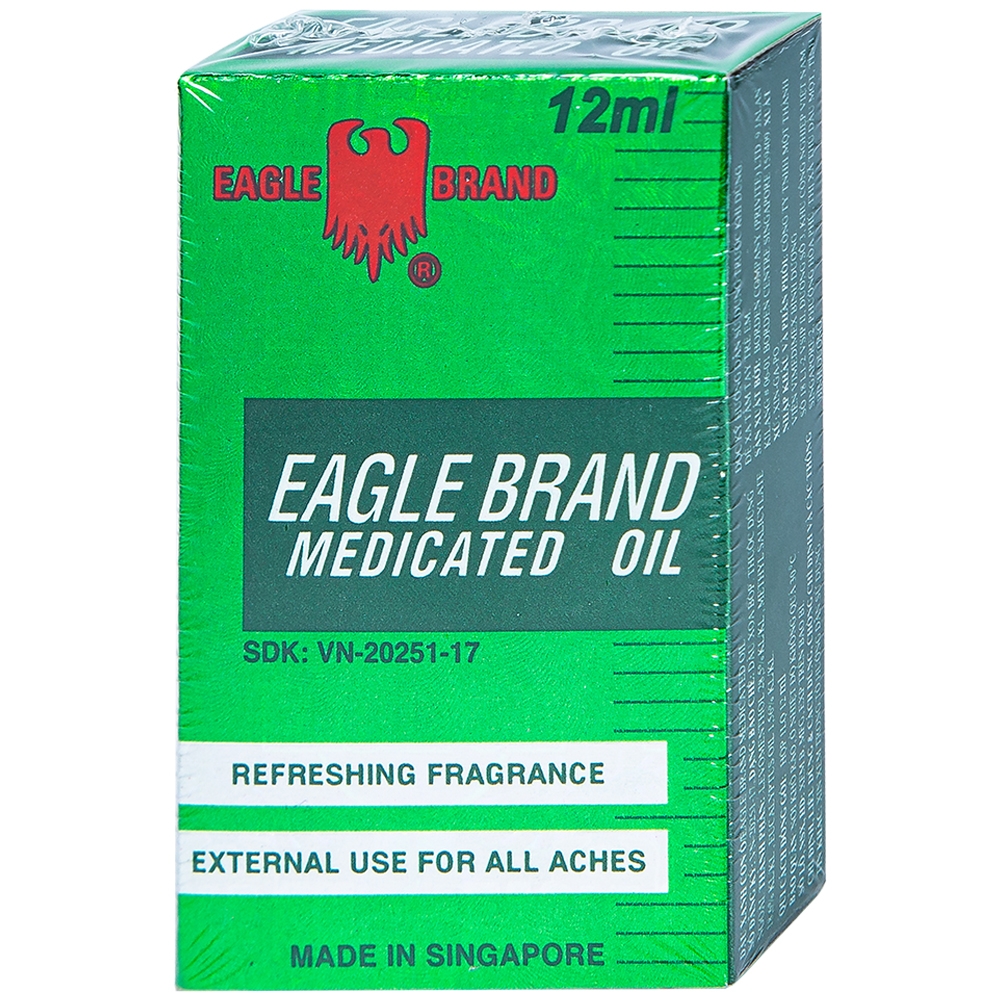 Dầu gió xanh Con Ó Eagle giảm đau, cảm cúm, côn trùng cắn (Chai 12ml)