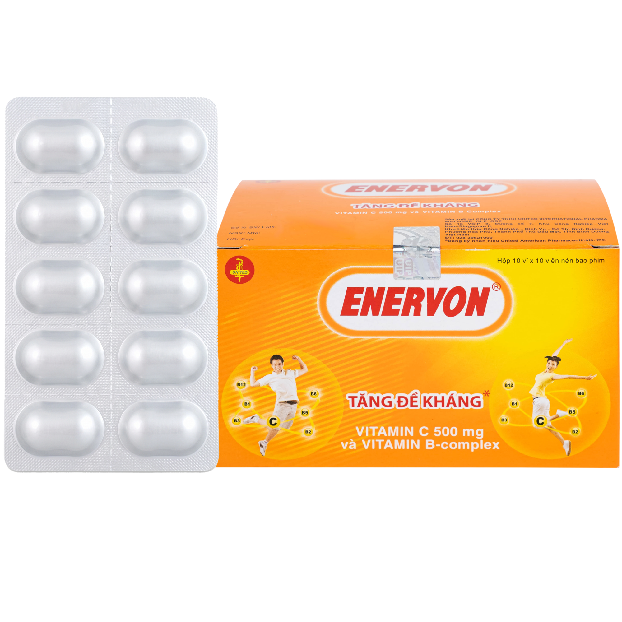 Enervon: Vitamin C & B, tăng đề kháng (10 Vỉ x 10 Viên)