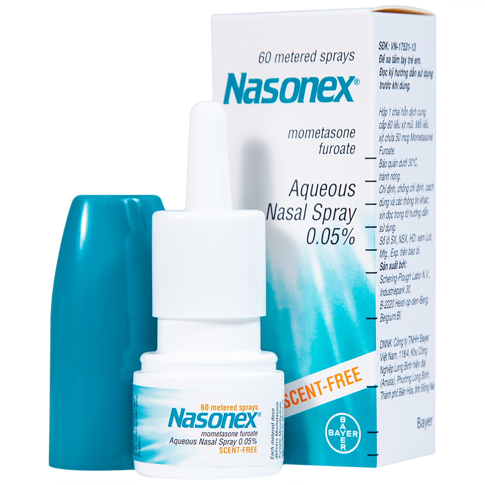 Thuốc Nasonex 0.05% giảm viêm mũi dị ứng, viêm xoang (chai 60 liều)