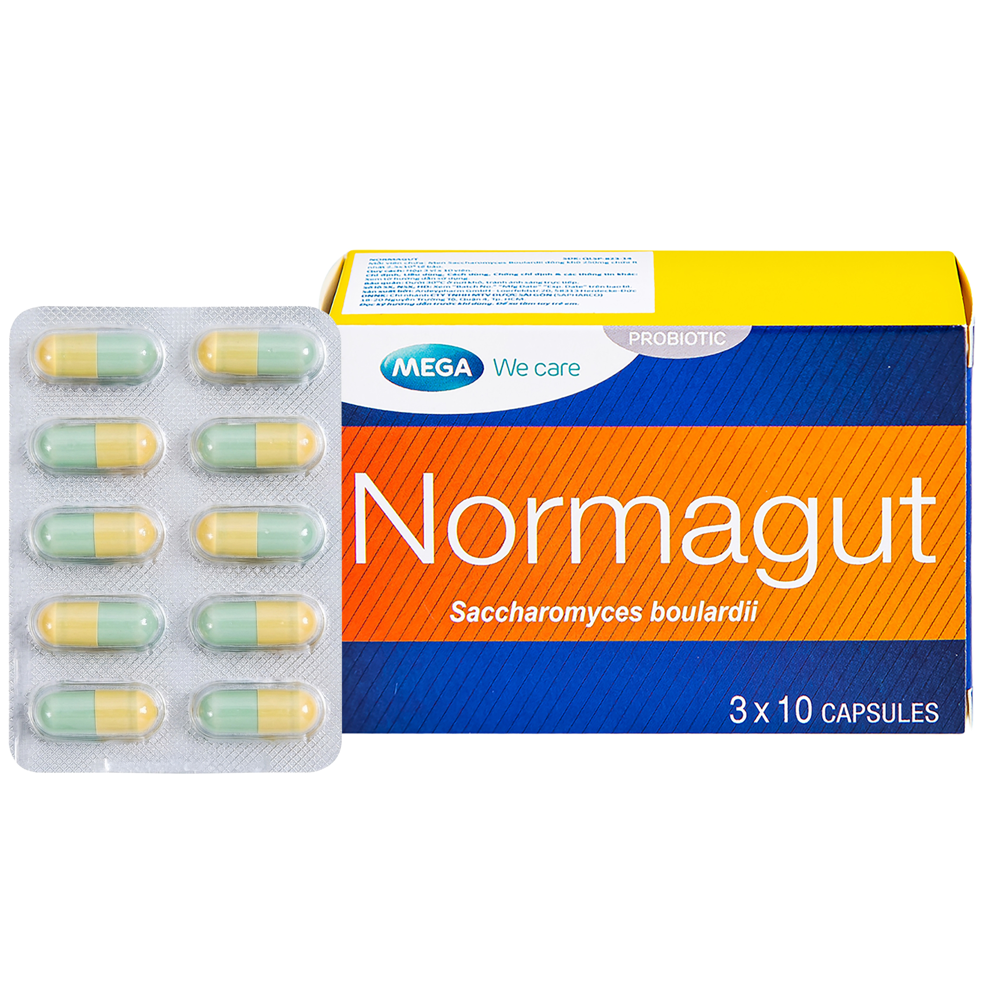 Thuốc Normagut 250mg giúp cân bằng hệ vi sinh đường ruột (3 vỉ x 10 viên)