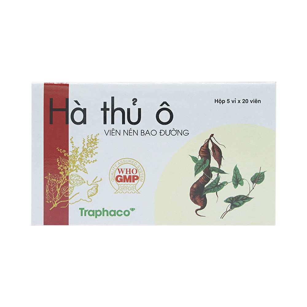 Hà Thủ Ô Traphaco trị thiếu máu, chóng mặt, đau lưng, râu tóc bạc sớm (5 vỉ x 20 viên)