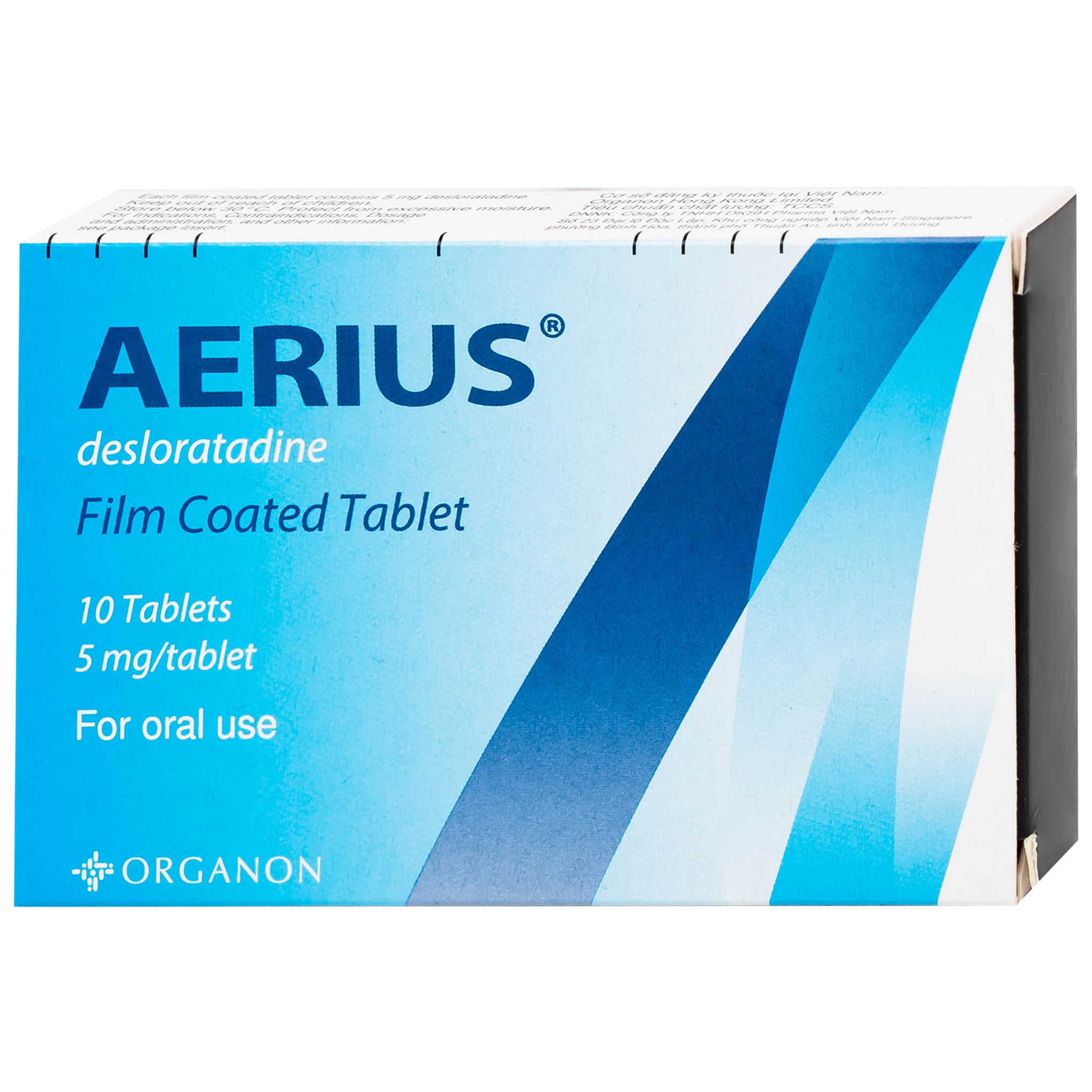 Thuốc Aerius 5mg trị viêm mũi dị ứng, mày đay, ngứa (1 vỉ x 10 viên)