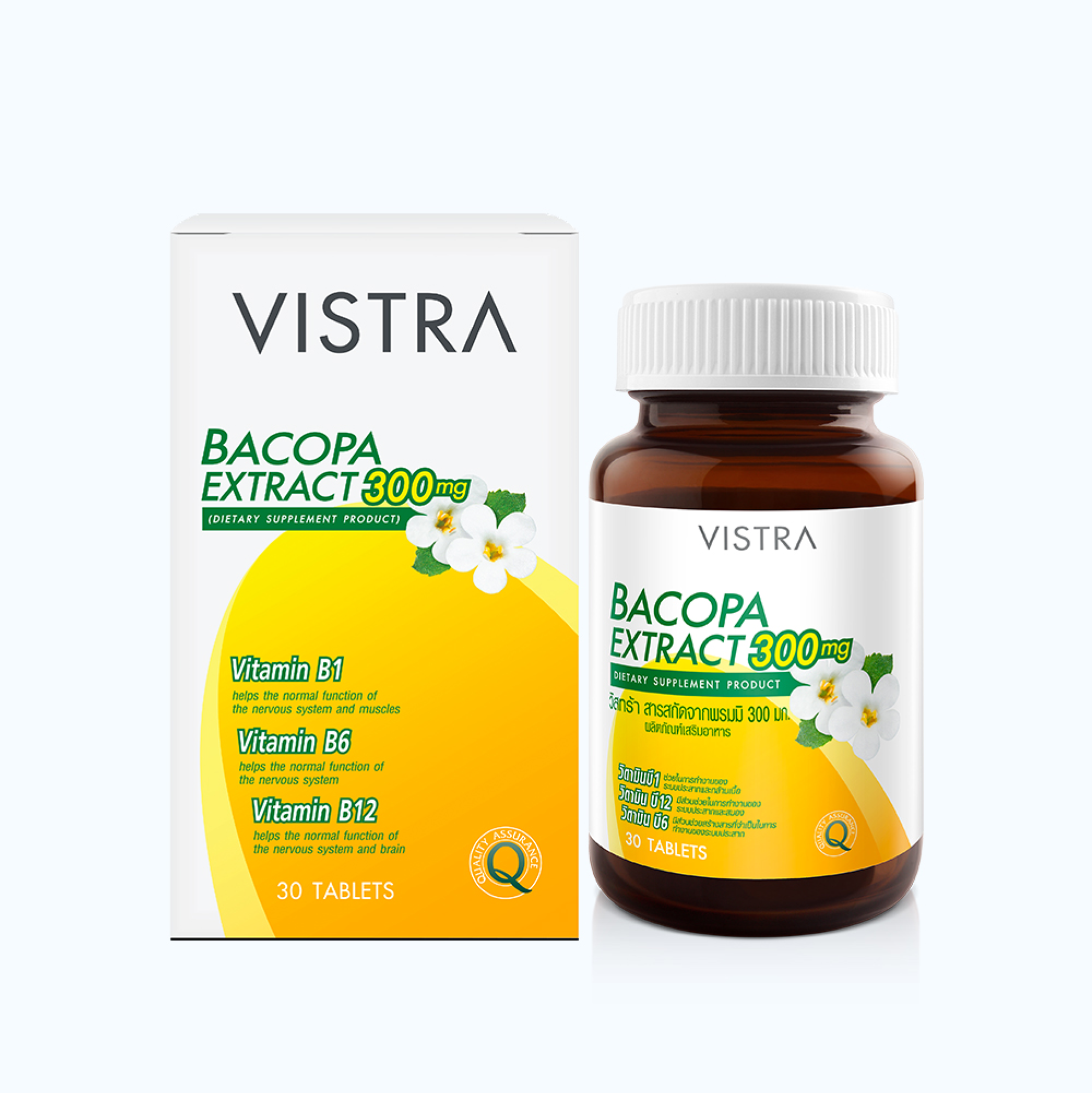 Thực phẩm bảo vệ sức khỏe Vistra Bacopa Extract 300 mg (hộp 30 viên)