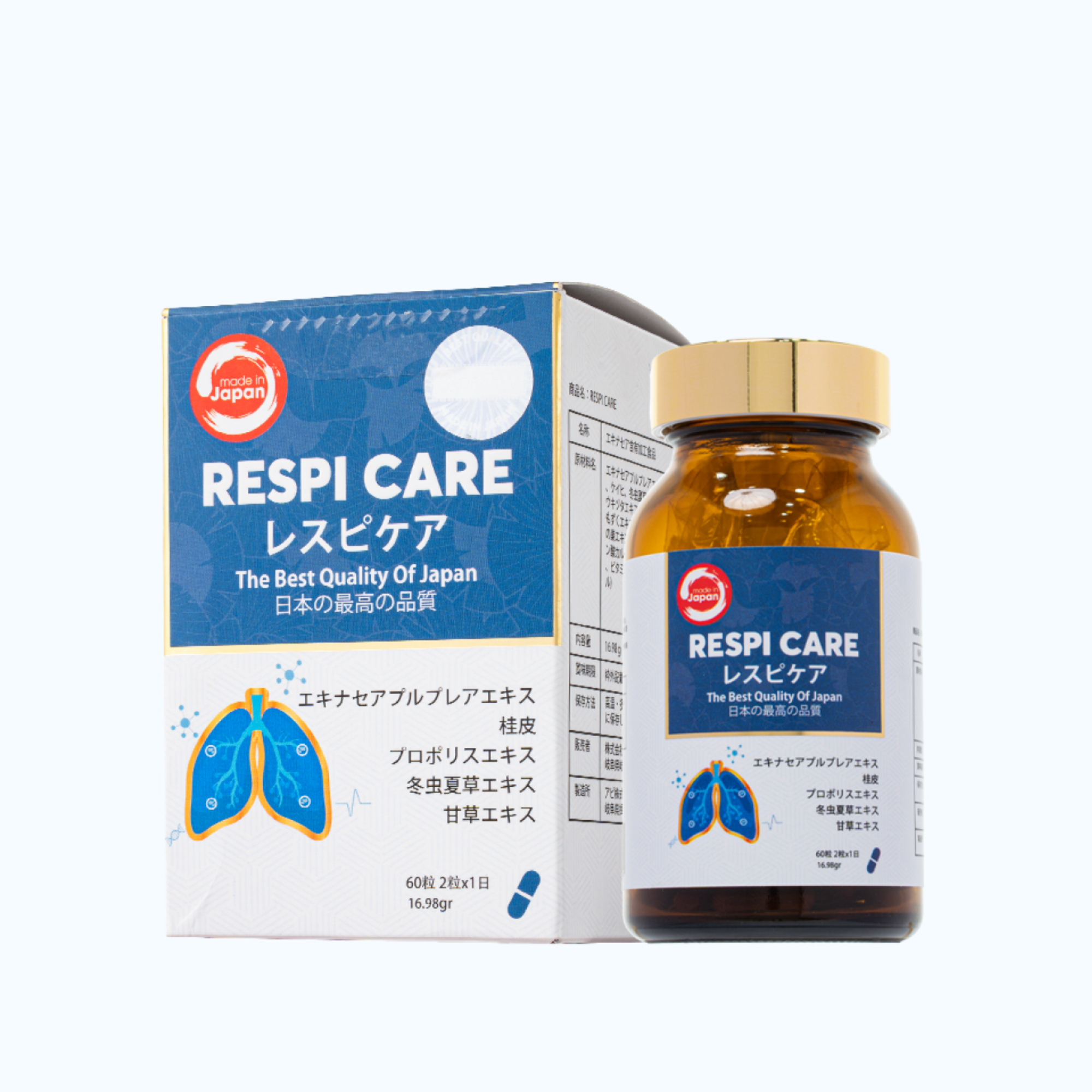 TPBVSK RESPI CARE Hỗ Trợ Cải Thiện Tình Trạng Ho Có Đờm, Khản Tiếng (Hộp 60 viên)