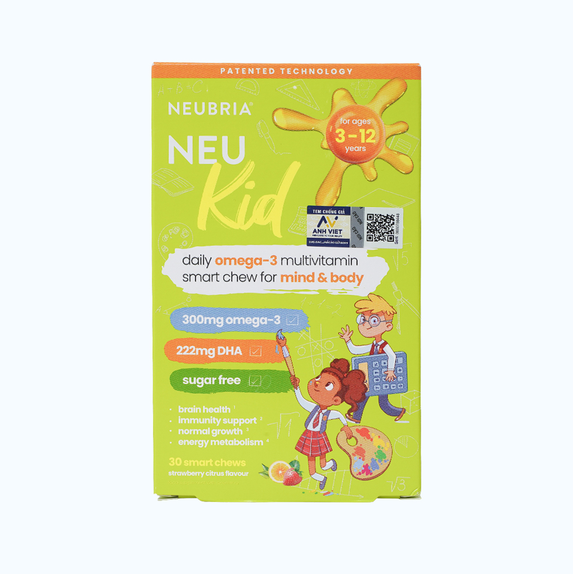 Viên nhai Neubria Neu Kid bổ sung Omega 3 DHA Cho Trẻ (Hộp 30 viên)