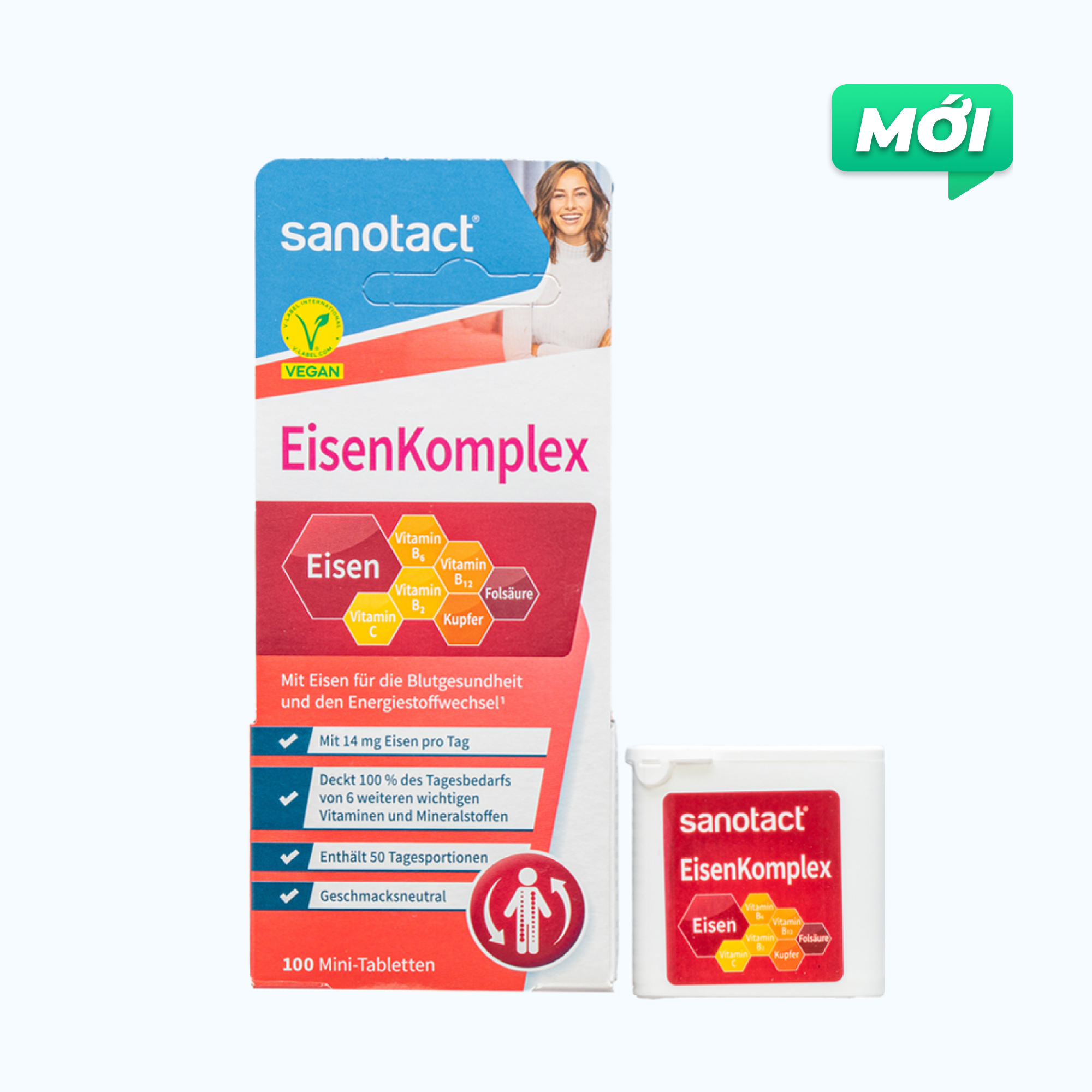 SANOTACT EISENKOMPLEX Bổ Sung Sắt (Hộp 100 viên)