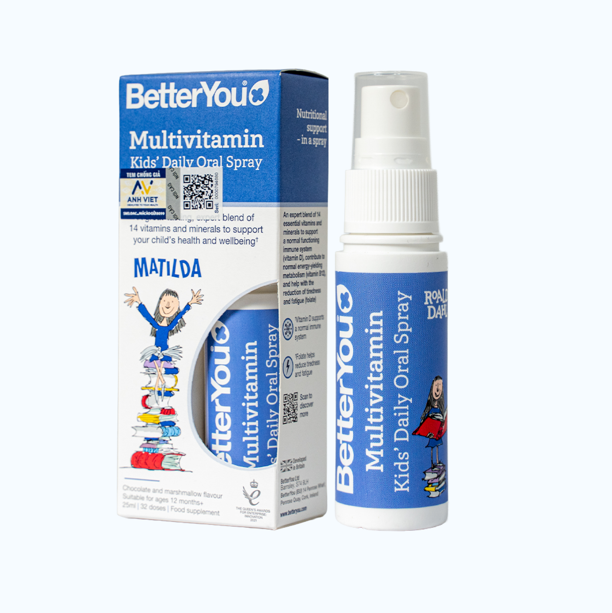 Thực phẩm bảo vệ sức khỏe BetterYou Multivitamin Kids' Daily Oral Spray (25ml)