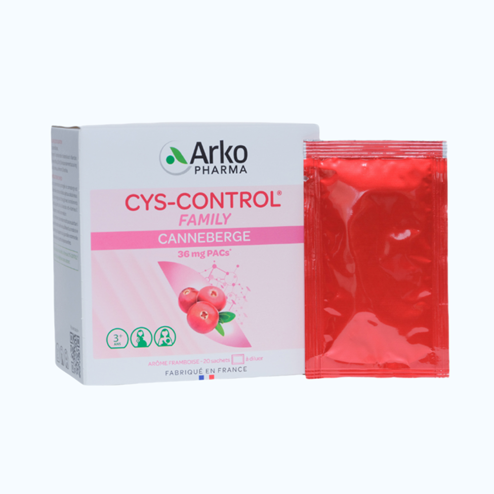 ARKOPHARMA Cys Control hỗ trợ điều trị đường tiết niệu (Hộp 20 gói)