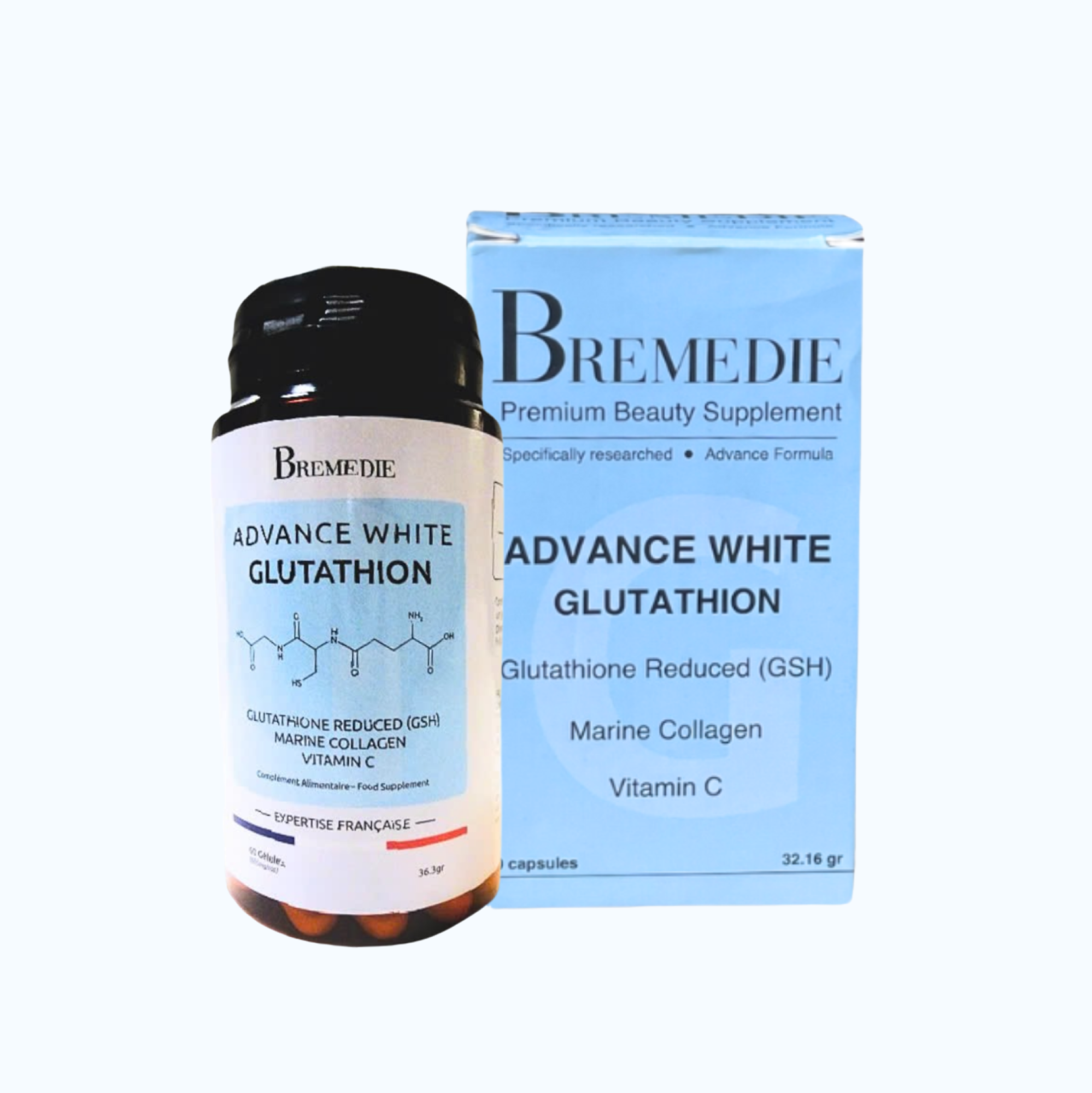 Thực phẩm bảo vệ sức khỏe Advance white Glutathion Hỗ Trợ Chống Oxy Hóa (Hộp 60 Viên)
