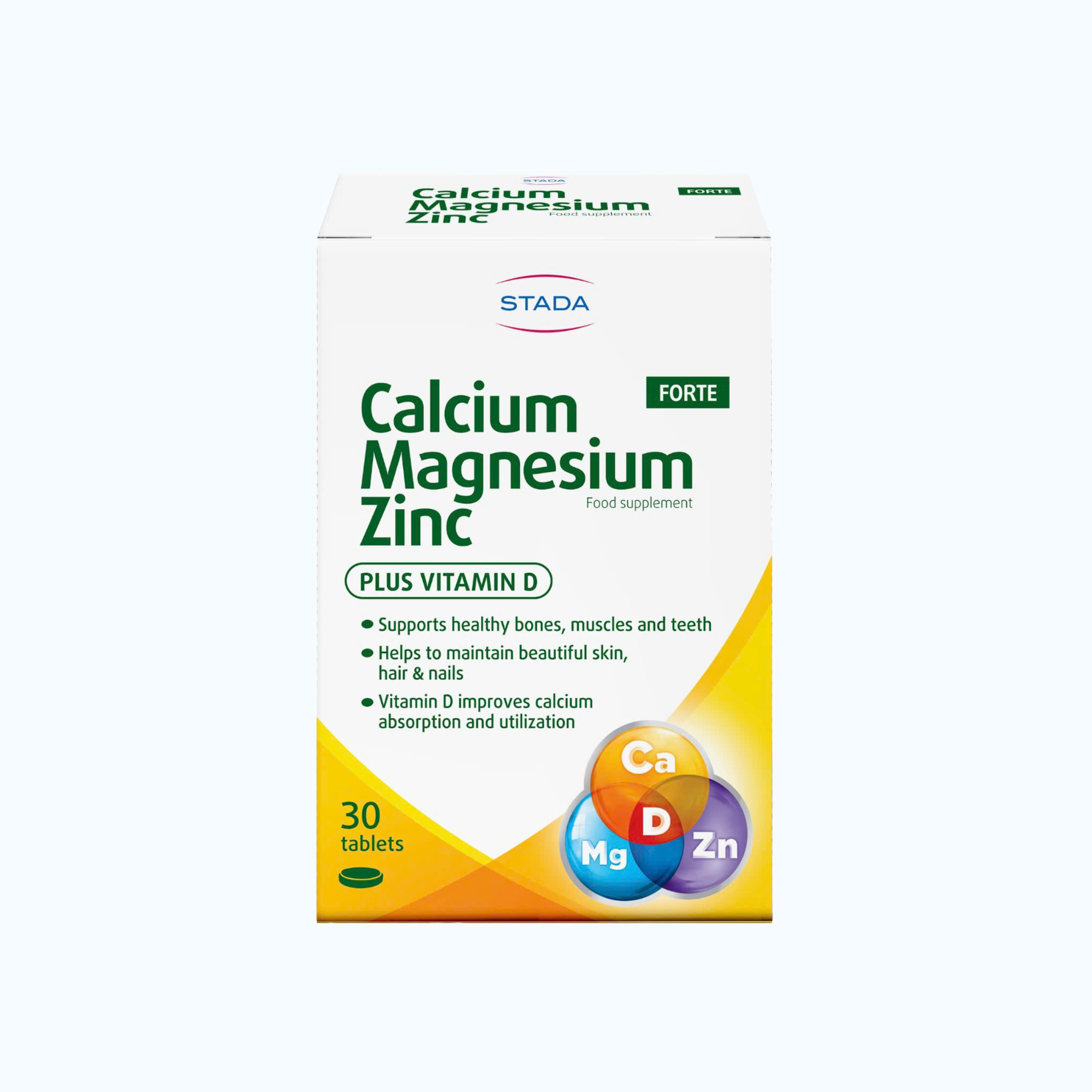 Thực phẩm bảo vệ sức khỏe Stada Calcium-Magnesium-Zinc Forte giúp xương chắc khỏe (Hộp 30 viên)