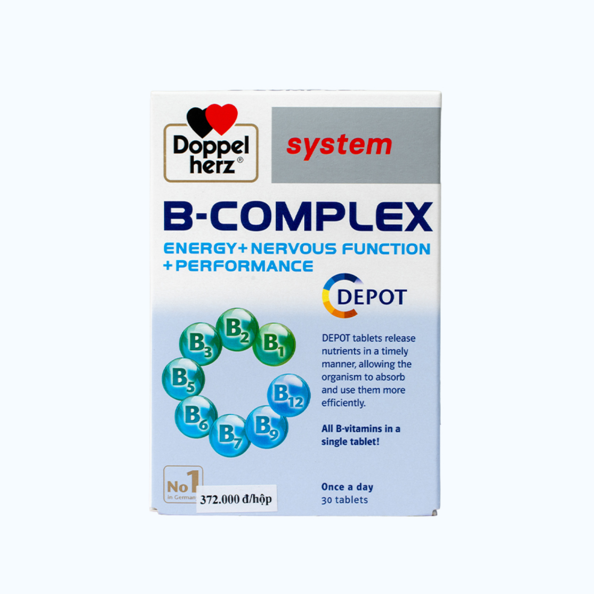 DOPPELHERZ B-Complex Hỗ Trợ Cải Thiện Tình Trạng Mệt Mỏi (Hộp 30 Viên)